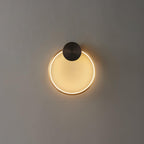 Circular Brass Integrated LED Wall Light / Dia 20cm Set of 2 / Brass & Black / Three-Color Changing Light