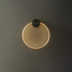 Circular Brass Integrated LED Wall Light / Dia 60cm Set of 2 / Black & Brass / Three-Color Changing Light
