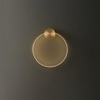 Circular Brass Integrated LED Wall Light / Dia 80cm Set of 2 / Brass & Black / Three-Color Changing Light