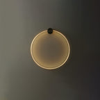 Circular Brass Integrated LED Wall Light / Dia 80cm Set of 2 / Black & Brass / Three-Color Changing Light