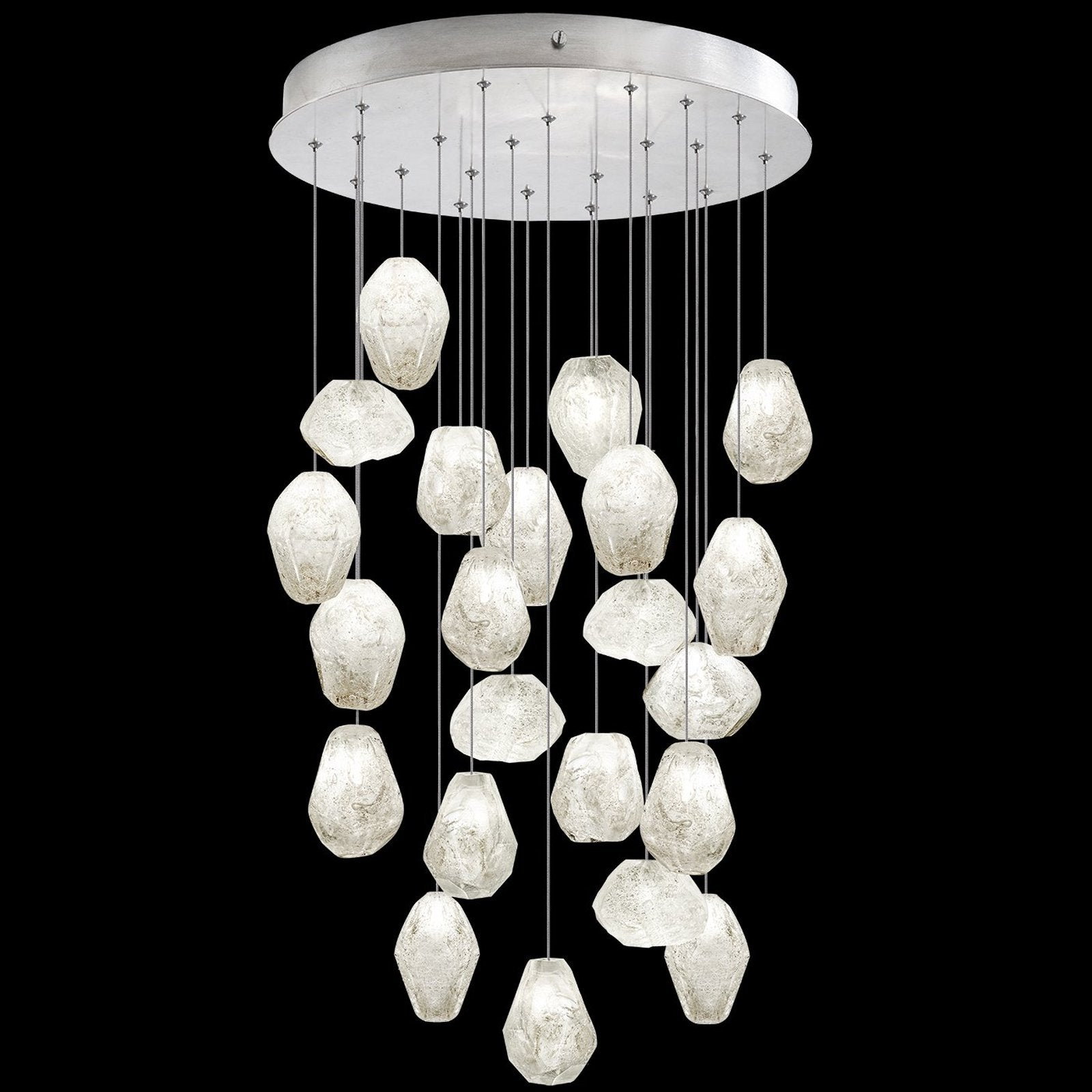 Clear Quartz Glass 24-Inch Round Pendant