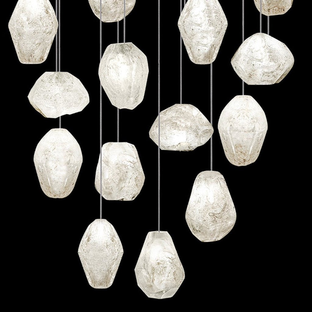 Clear Quartz Glass 24-Inch Round Pendant