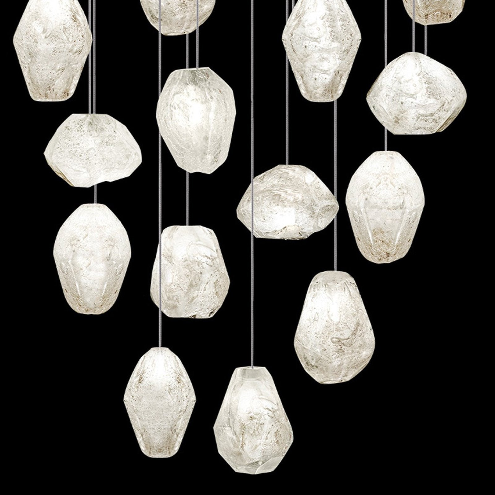 Clear Quartz Glass 24-Inch Round Pendant