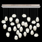 Clear Quartz Glass 54-Inch Rectangular Pendant / Gold