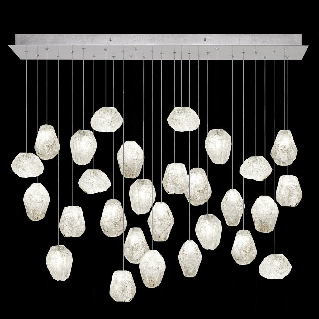 Clear Quartz Glass 54-Inch Rectangular Pendant