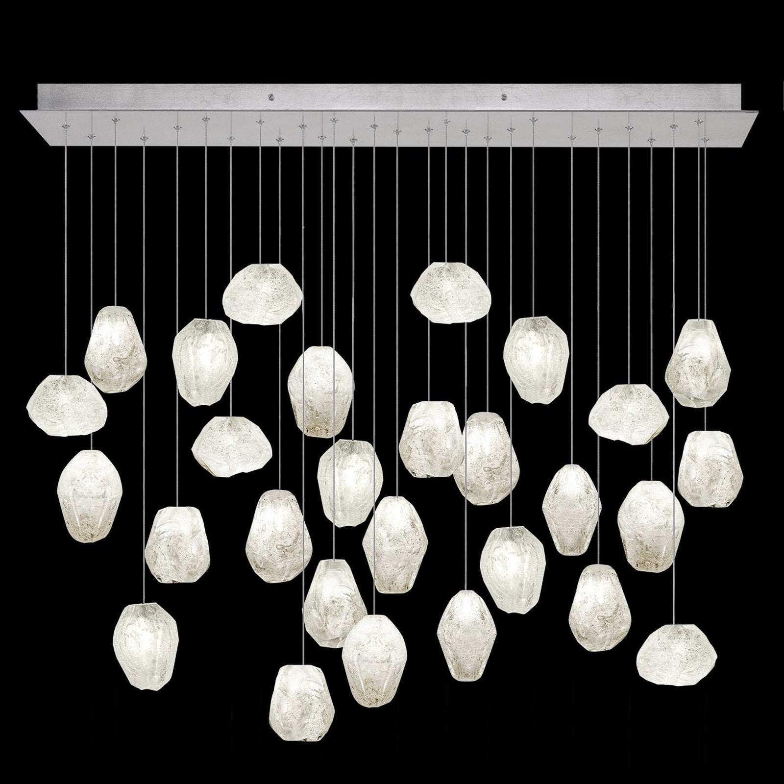 Clear Quartz Glass 54-Inch Rectangular Pendant