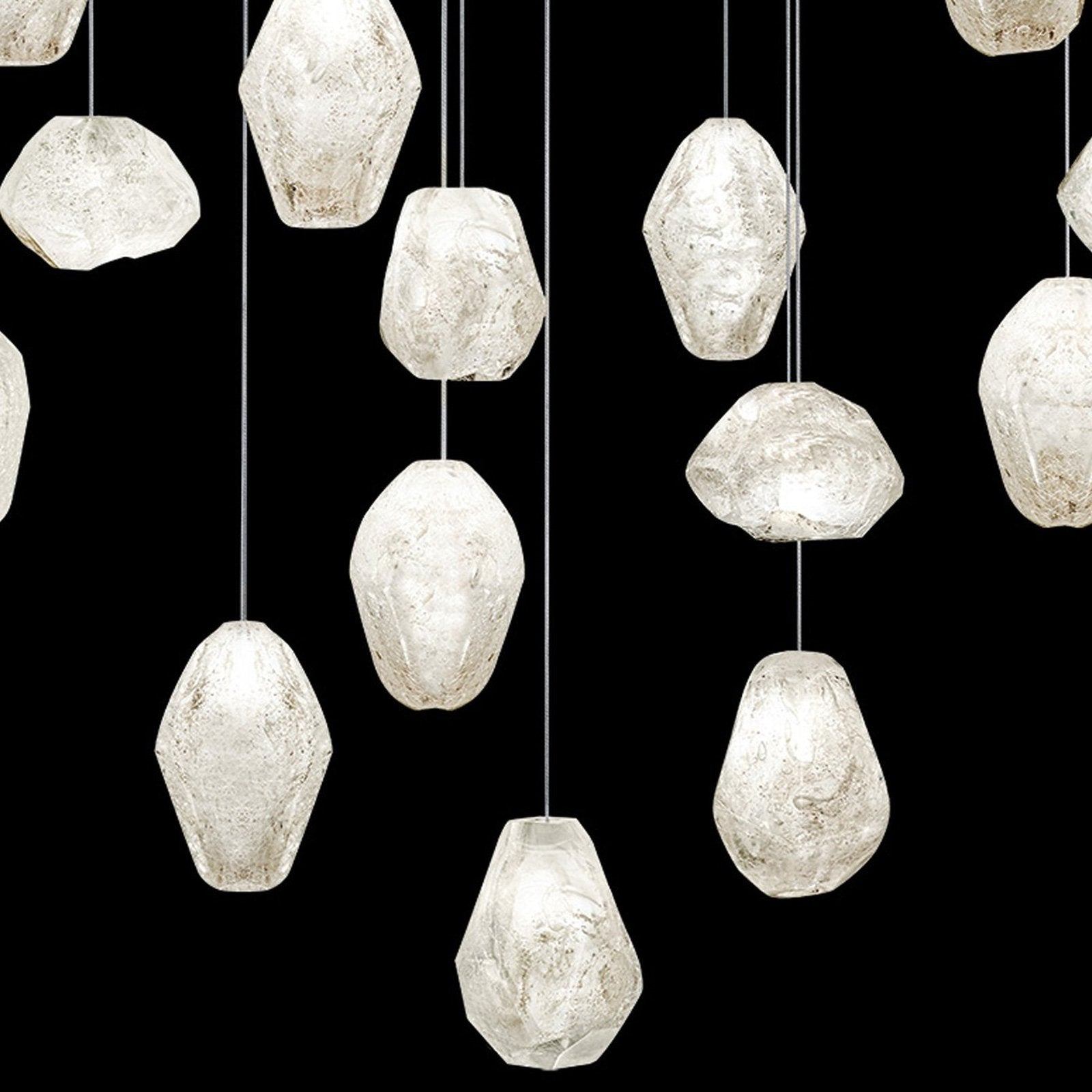 Clear Quartz Glass 54-Inch Rectangular Pendant