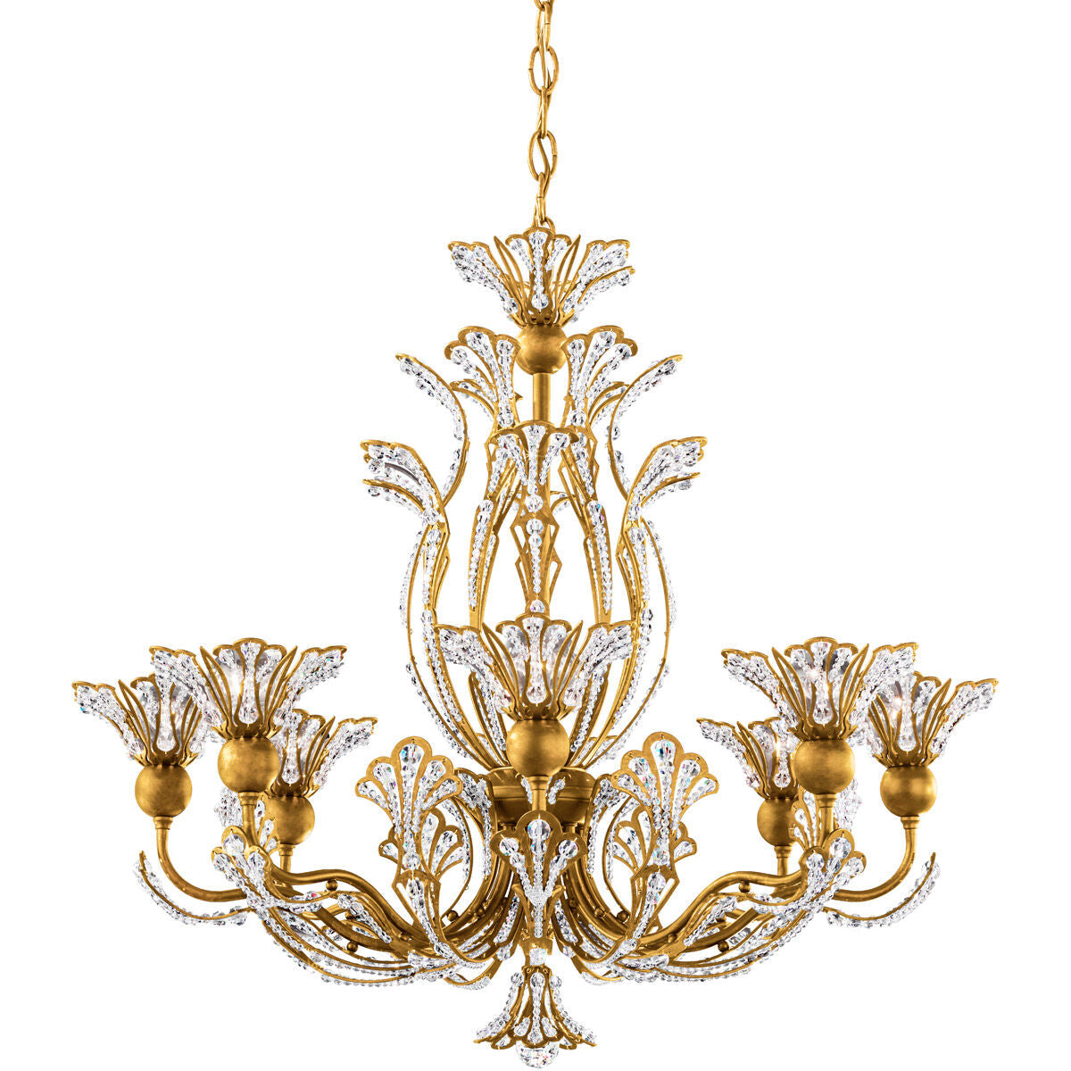 Crystal Bloom Heirloom Gold Chandelier / Heirloom Gold / Clear Radiance