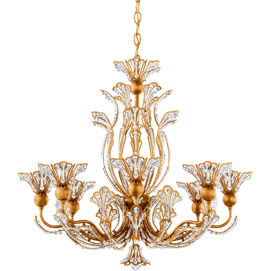 Crystal Bloom Heirloom Gold Chandelier / Antique Silver / Clear Radiance