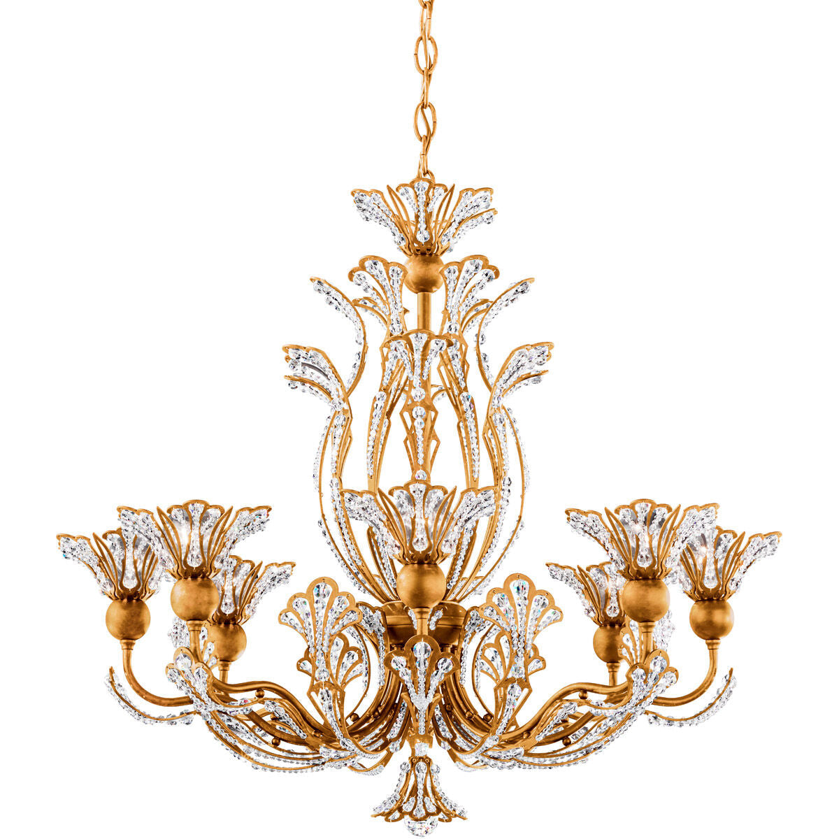 Crystal Bloom Heirloom Gold Chandelier / Antique Silver / Clear Radiance