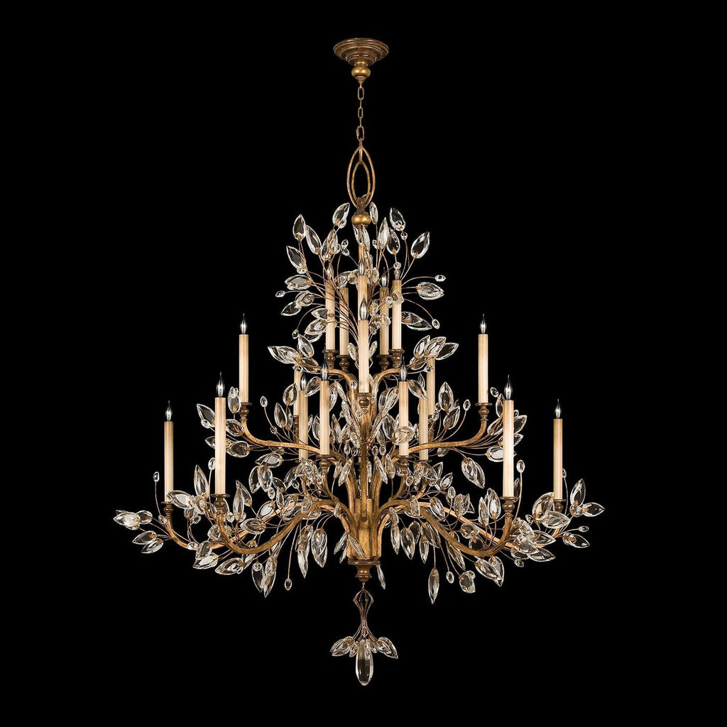 Crystal Laurel 75-Inch Round Chandelier / Gold