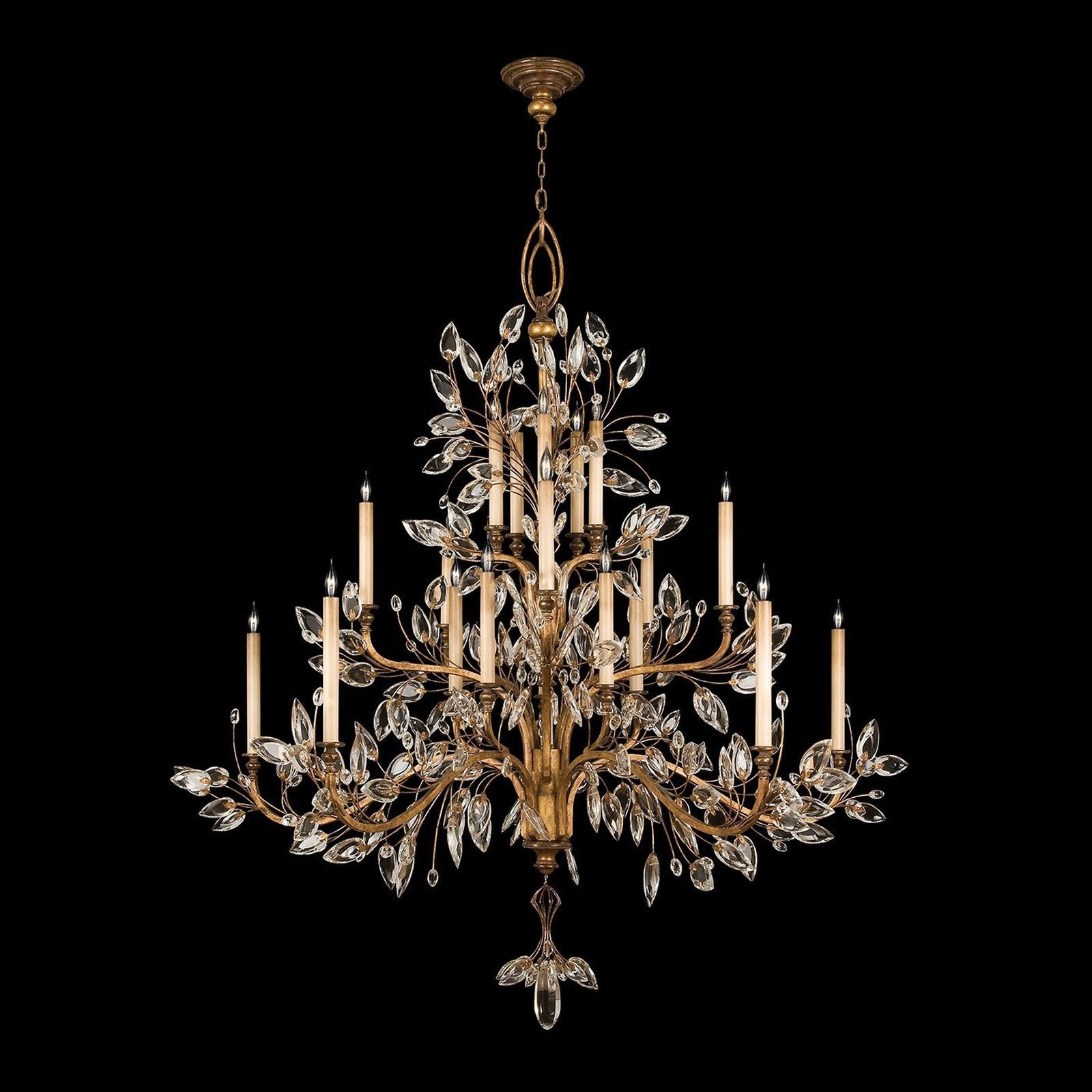 Crystal Laurel 75-Inch Round Chandelier / Gold