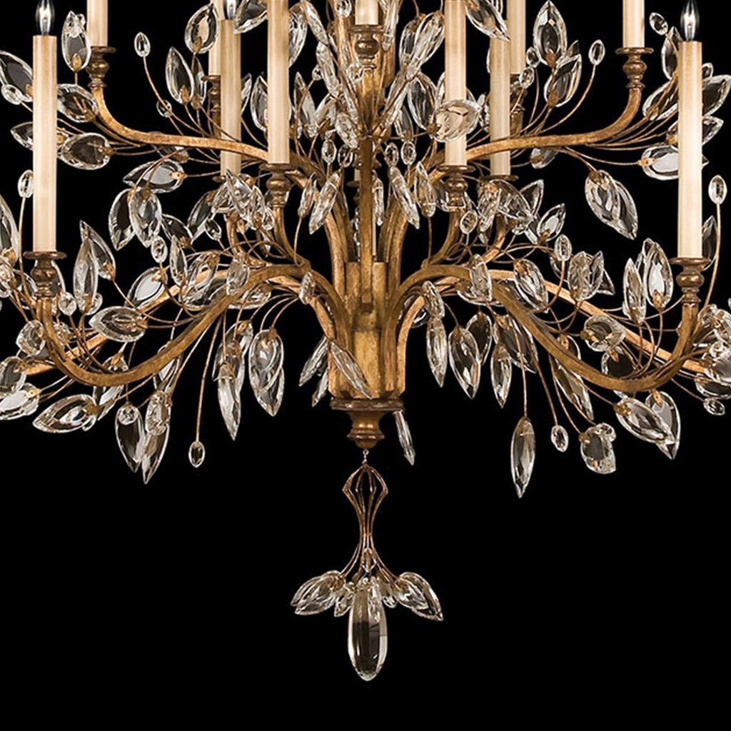 Crystal Laurel 75-Inch Round Chandelier / Gold Leaf
