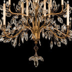 Crystal Laurel 75-Inch Round Chandelier / Gold Leaf
