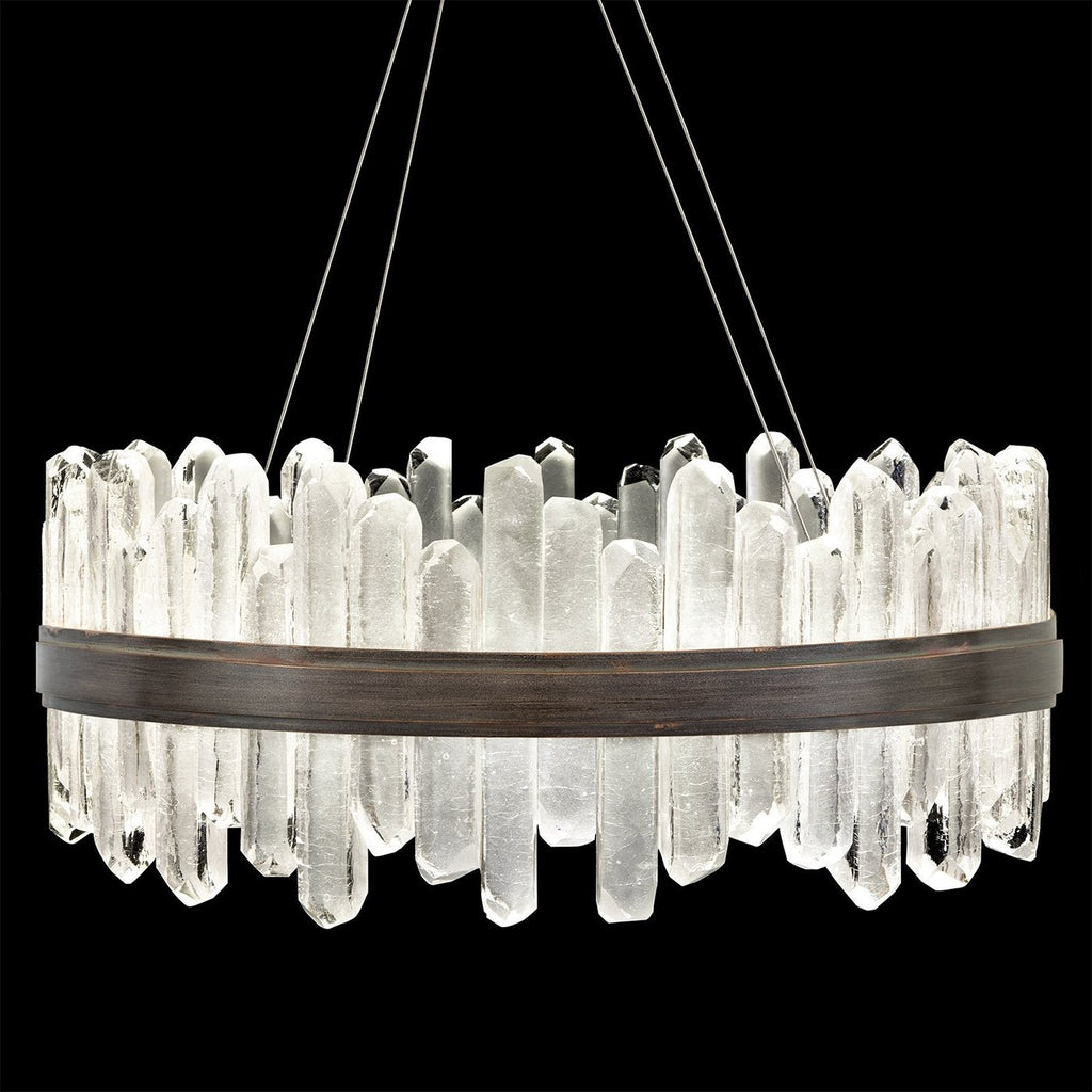 Crystal Spire 30.5-Inch LED Pendant / Bronze