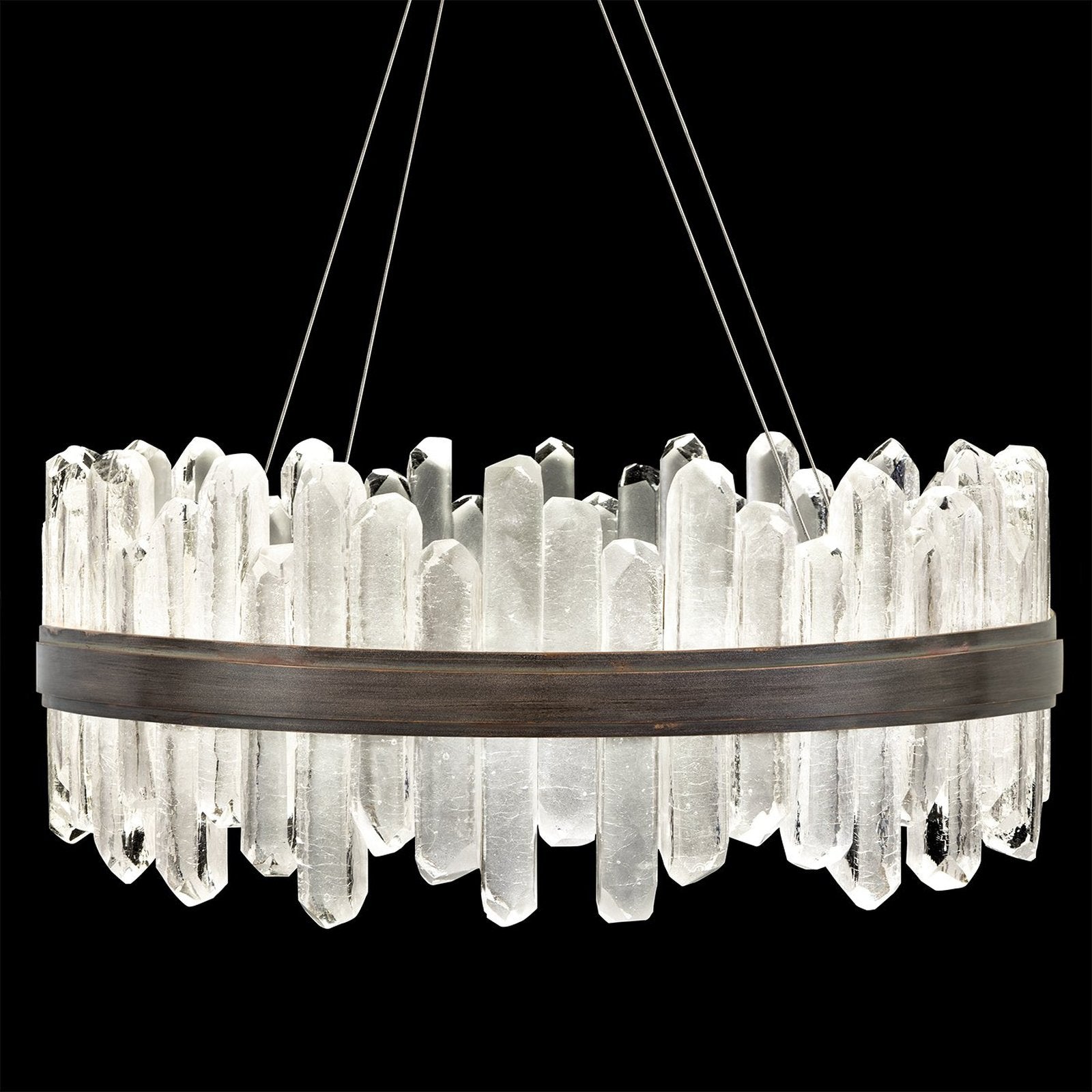 Crystal Spire 30.5-Inch LED Pendant / Bronze