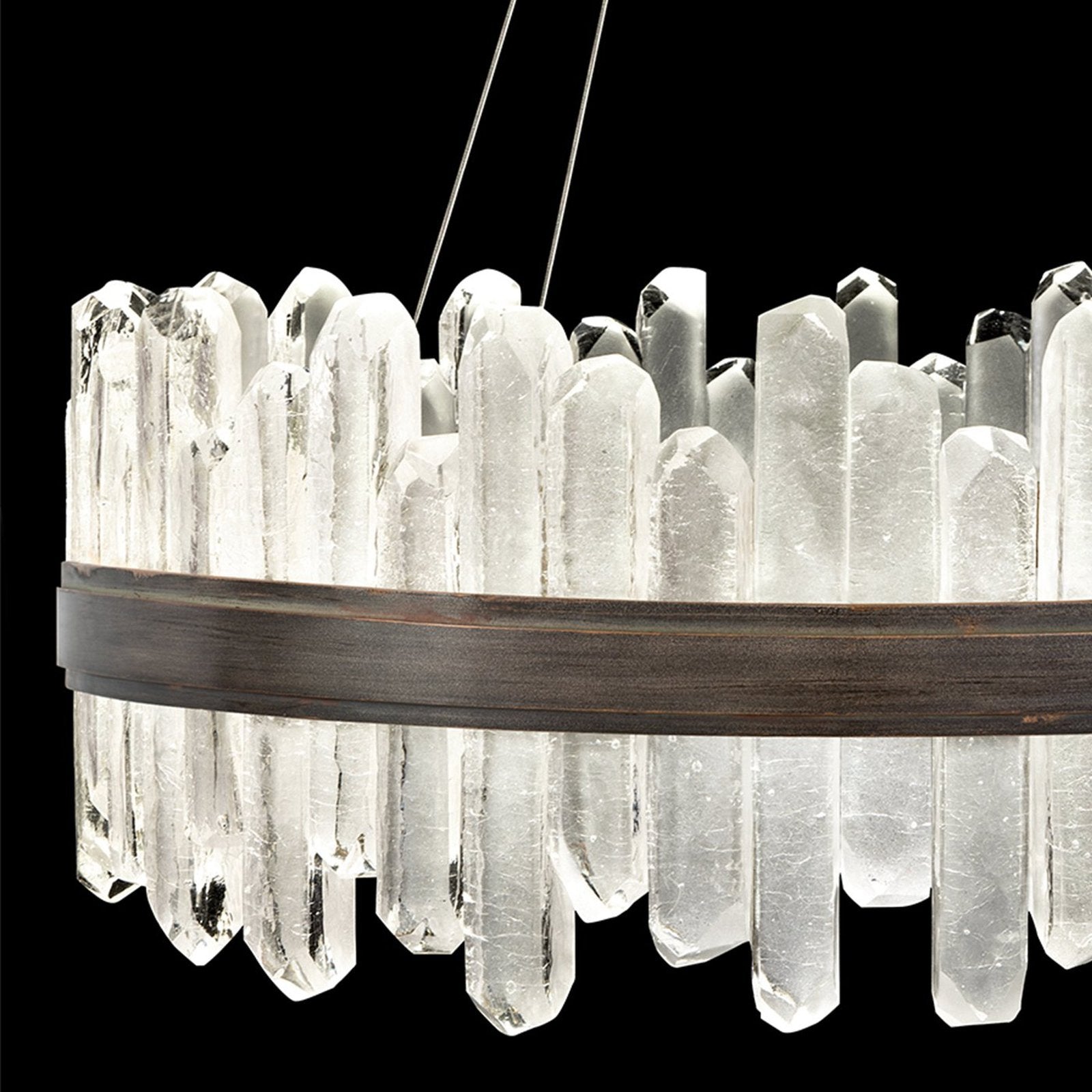 Crystal Spire 30.5-Inch LED Pendant / Gold