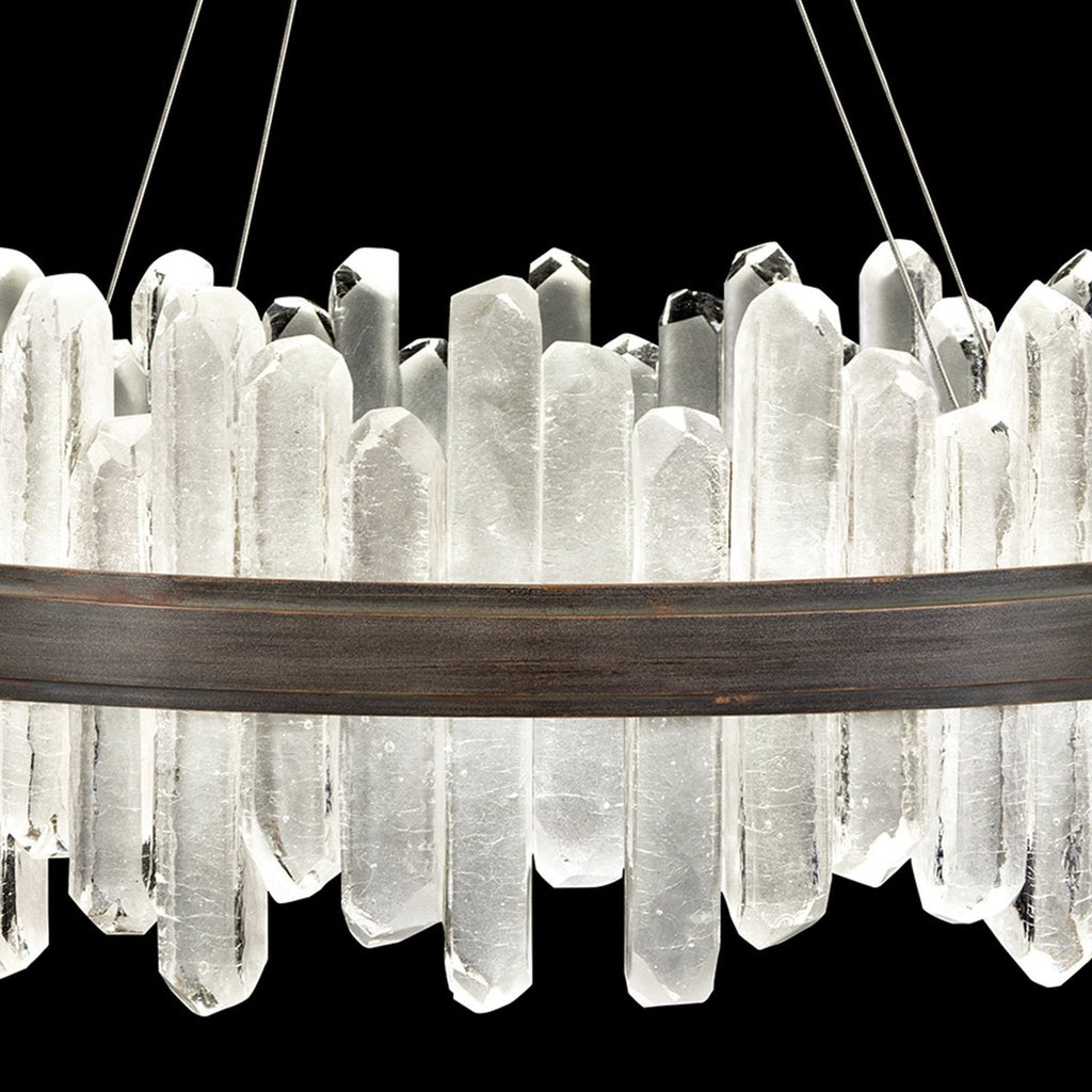 Crystal Spire 30.5-Inch LED Pendant / Silver