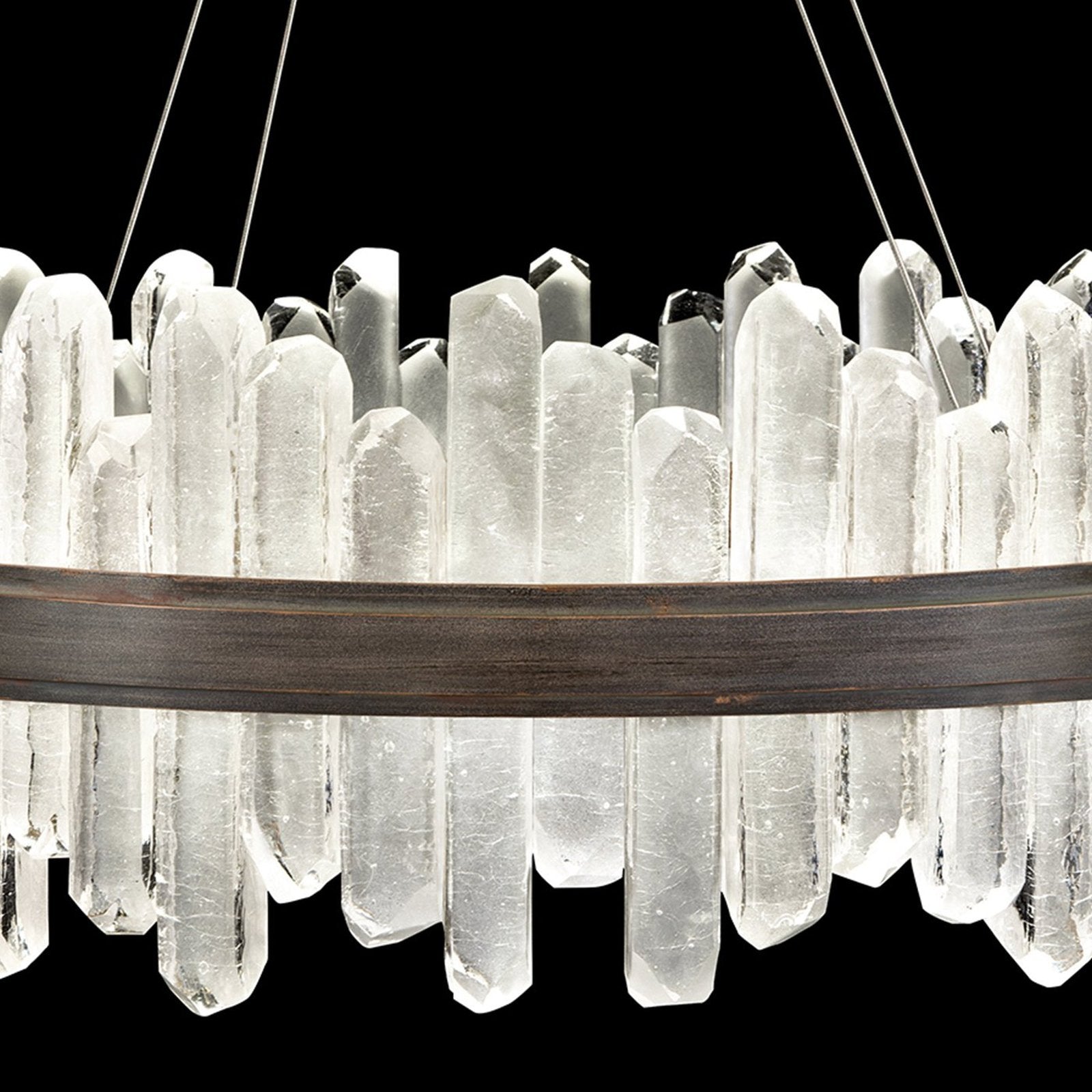 Crystal Spire 30.5-Inch LED Pendant / Silver