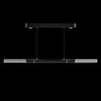 Dual-Illuminated 62-Inch Linear Pendant / Black / Brass / No Skin