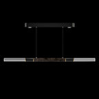 Dual-Illuminated 62-Inch Linear Pendant / Black / Brass / Smoke