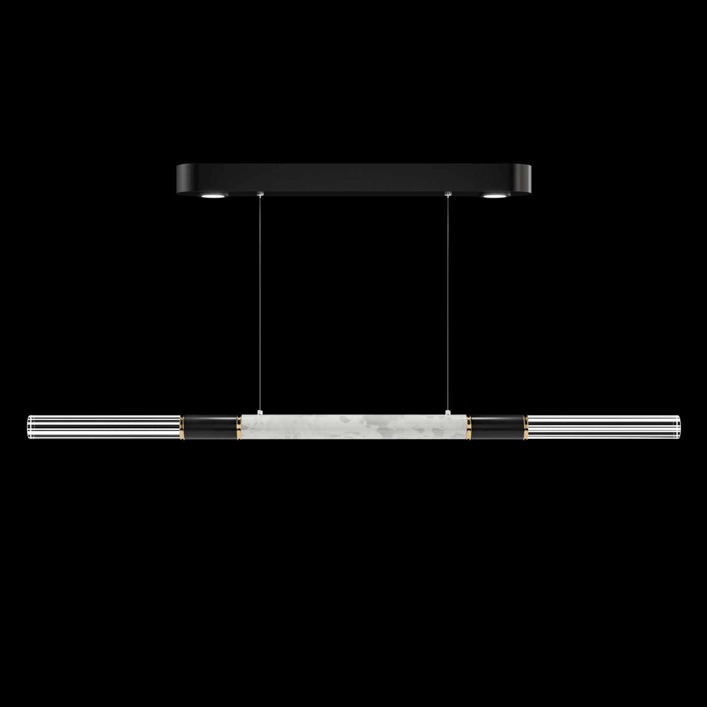 Dual-Illuminated 62-Inch Linear Pendant / Black / Nickel / Charcoal