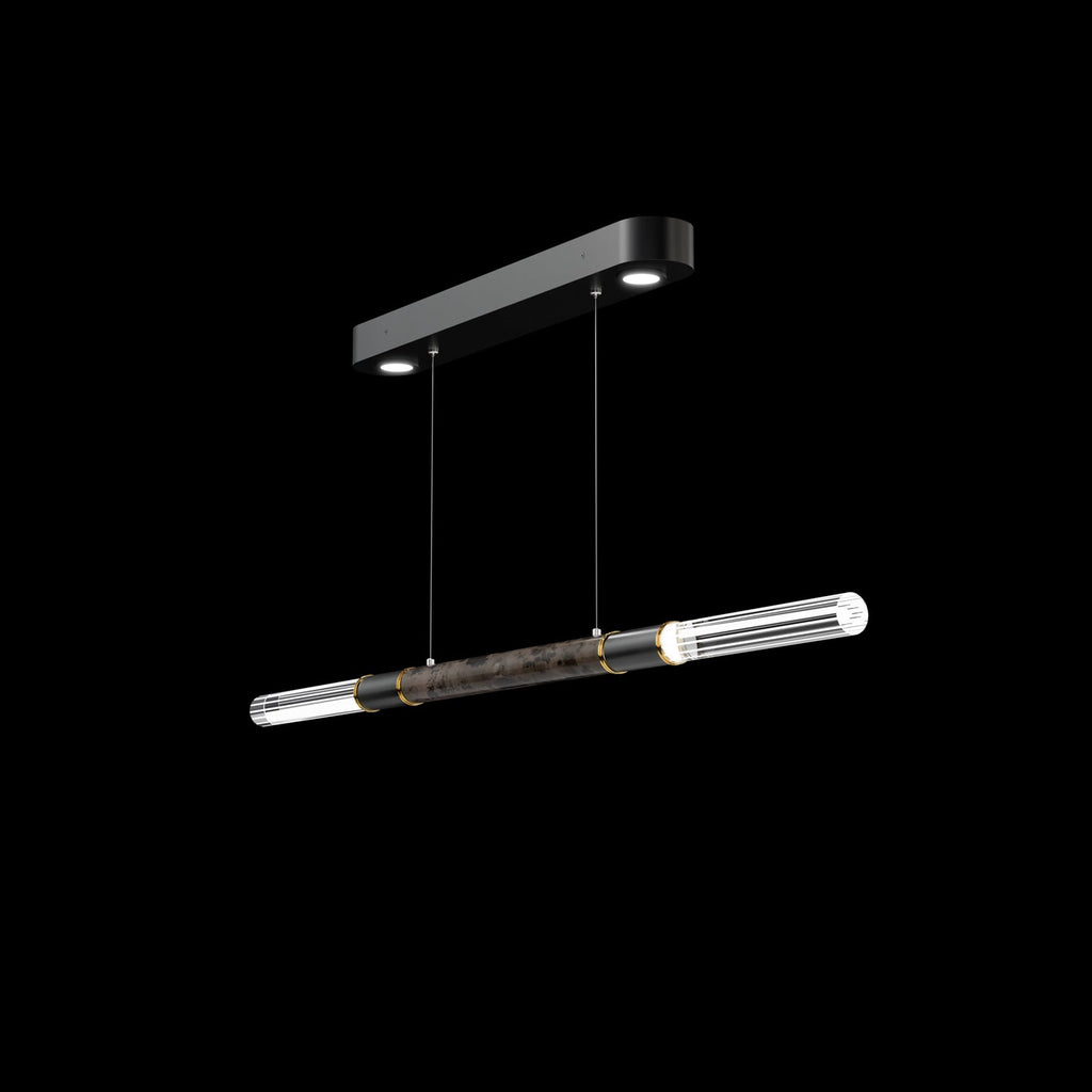 Dual-Illuminated 62-Inch Linear Pendant / Black / Nickel / No Skin