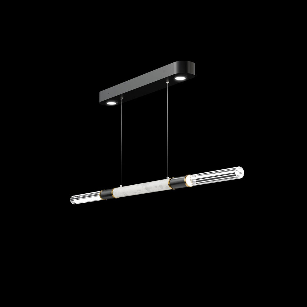 Dual-Illuminated 62-Inch Linear Pendant / Black / Nickel / Smoke