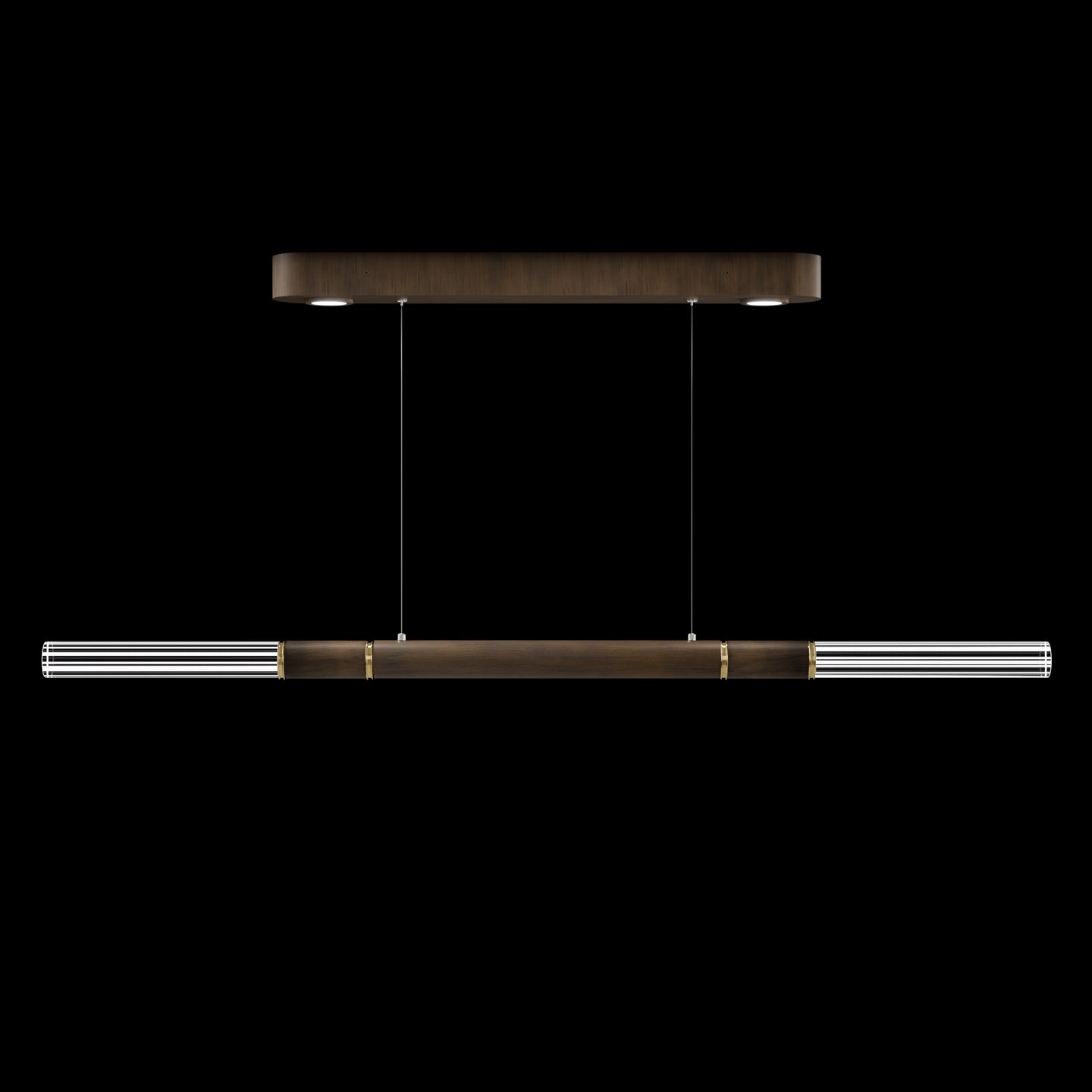 Dual-Illuminated 62-Inch Linear Pendant / Gold Leaf / Brass / No Skin