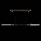 Dual-Illuminated 62-Inch Linear Pendant / Gold Leaf / Brass / Smoke