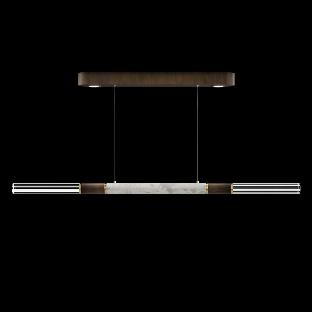 Dual-Illuminated 62-Inch Linear Pendant / Gold Leaf / Nickel / Charcoal