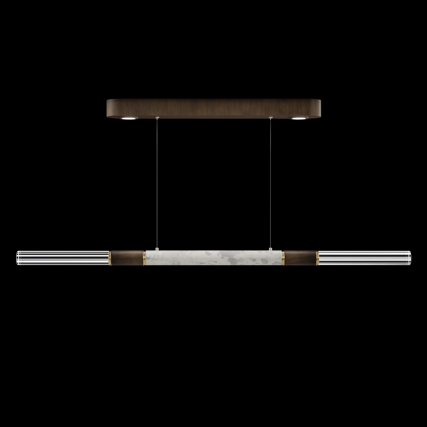 Dual-Illuminated 62-Inch Linear Pendant / Gold Leaf / Nickel / Charcoal