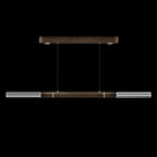 Dual-Illuminated 62-Inch Linear Pendant / Silver Leaf / Brass / No Skin
