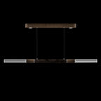 Dual-Illuminated 62-Inch Linear Pendant / Silver Leaf / Brass / Smoke