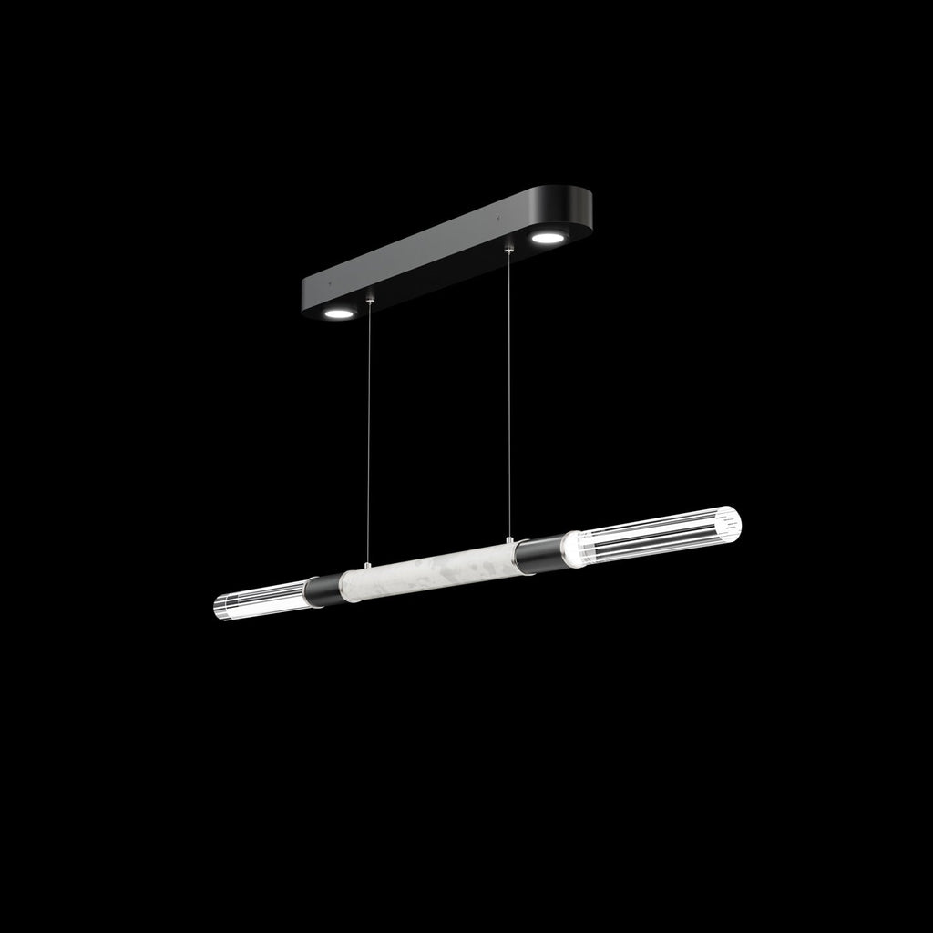 Dual-Illuminated 62-Inch Linear Pendant / Bronze / Nickel / Smoke