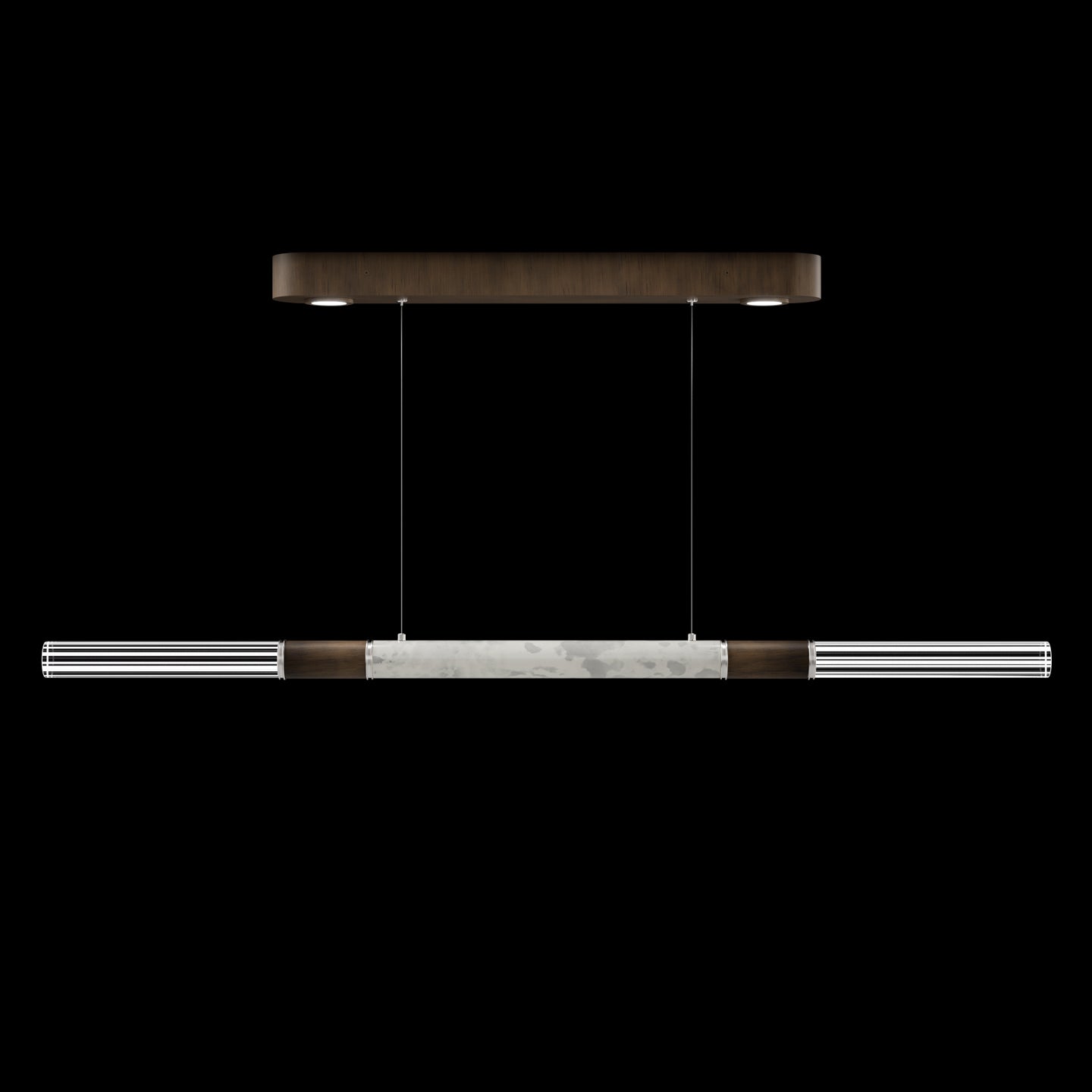 Dual-Illuminated 62-Inch Linear Pendant / Silver Leaf / Nickel / Charcoal