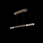 Dual-Illuminated 62-Inch Linear Pendant / Gold Leaf / Brass / Charcoal