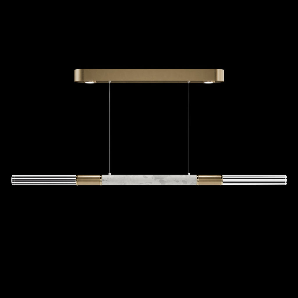 Dual-Illuminated 62-Inch Linear Pendant / Soft Gold Leaf / Nickel / Charcoal