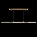 Dual-Illuminated 62-Inch Linear Pendant / Soft Gold Leaf / Nickel / Charcoal