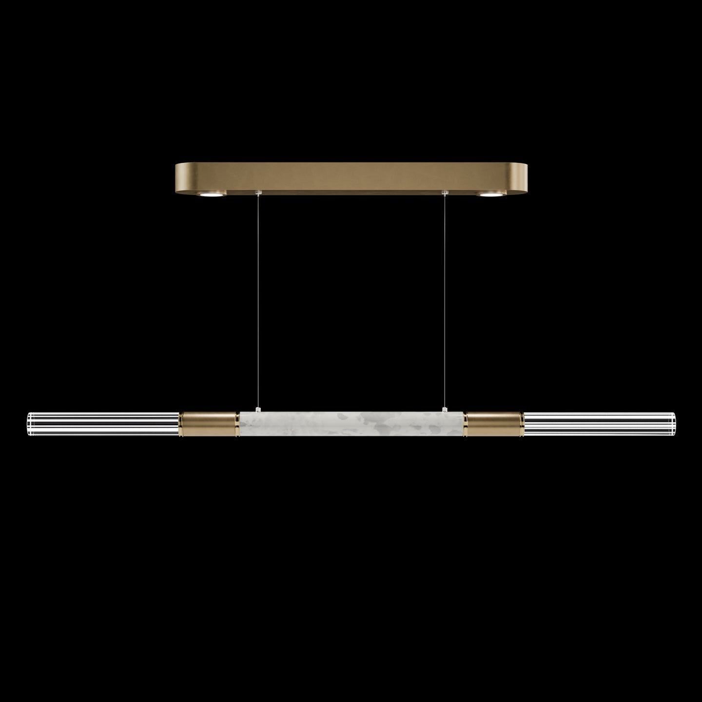 Dual-Illuminated 62-Inch Linear Pendant / Soft Gold Leaf / Nickel / Charcoal