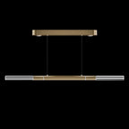 Dual-Illuminated 62-Inch Linear Pendant / Ombre Bronze / Brass / No Skin