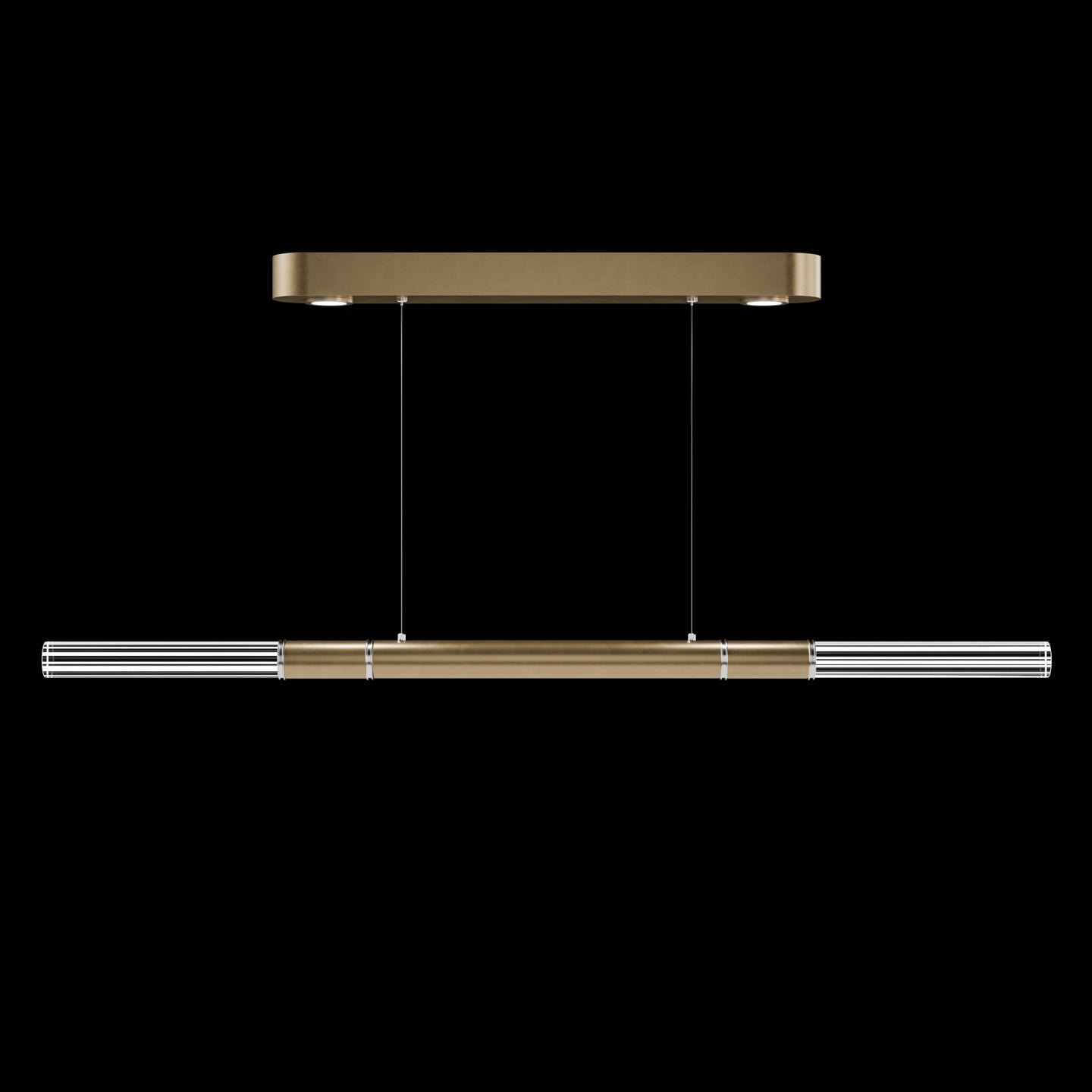 Dual-Illuminated 62-Inch Linear Pendant / Ombre Bronze / Brass / No Skin