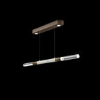 Dual-Illuminated 62-Inch Linear Pendant / Gold Leaf / Nickel / Smoke