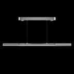 Dual-Illuminated 62-Inch Linear Pendant / Ombre Silver / Brass / No Skin