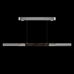 Dual-Illuminated 62-Inch Linear Pendant / Ombre Silver / Brass / Smoke