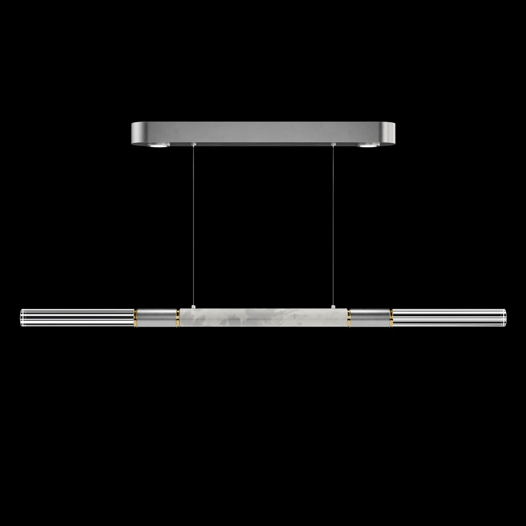 Dual-Illuminated 62-Inch Linear Pendant / Ombre Silver / Nickel / Charcoal
