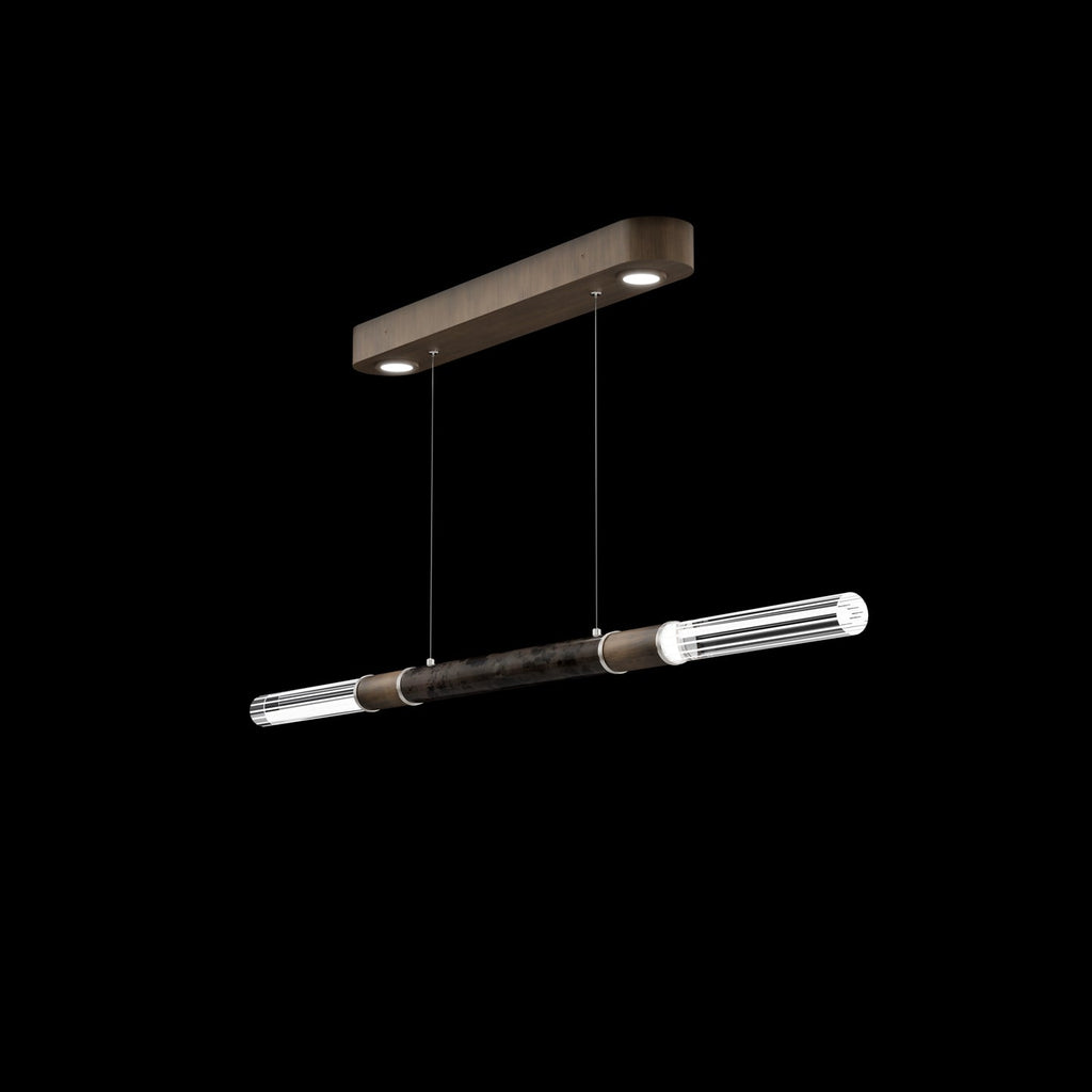 Dual-Illuminated 62-Inch Linear Pendant / Silver Leaf / Nickel / No Skin
