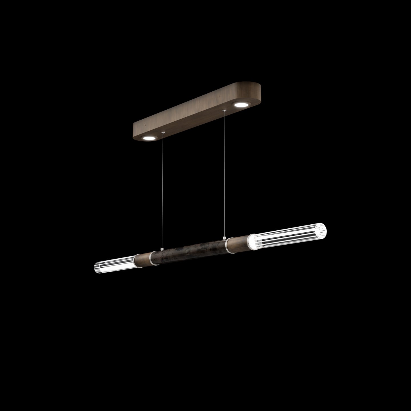 Dual-Illuminated 62-Inch Linear Pendant / Silver Leaf / Nickel / No Skin