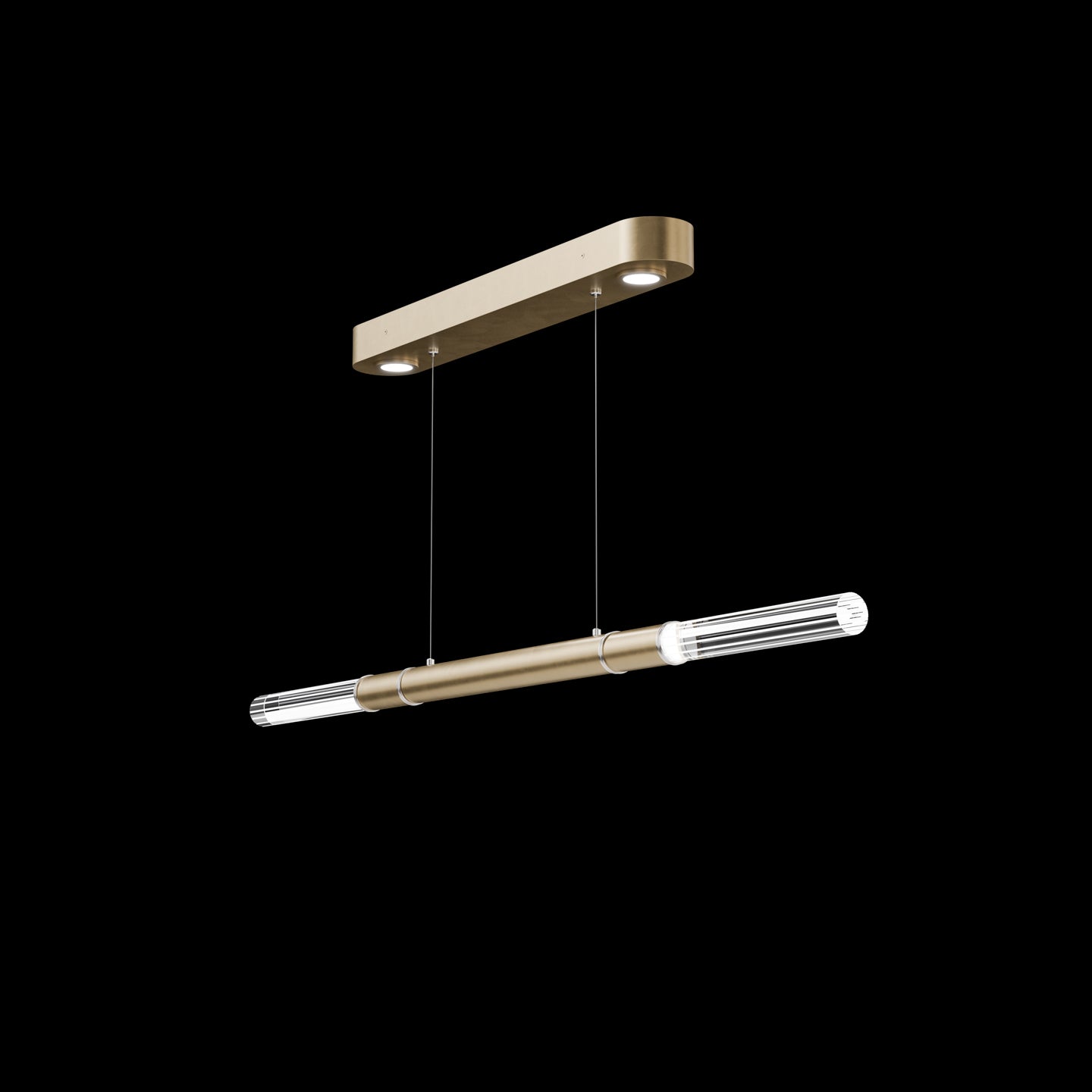 Dual-Illuminated 62-Inch Linear Pendant / Ombre Bronze / Brass / Charcoal