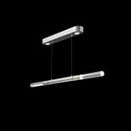 Dual-Illuminated 62-Inch Linear Pendant / Ombre Silver / Brass / Charcoal